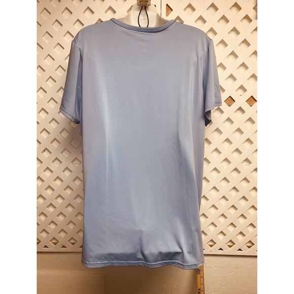 2XL RE Real Essentials Womens S S Round Neck T-Shirt Periwinkle Workout - Picture 6 of 12